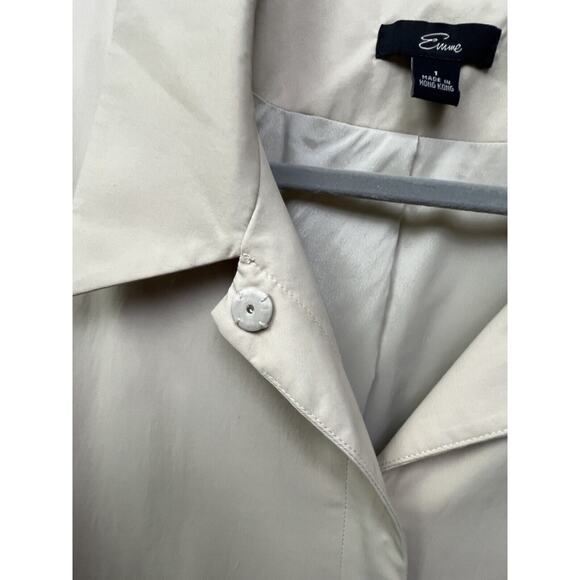 Emme Trench Coat Womens plus size 1X Button front Tan Mid Length - Picture 6 of 9